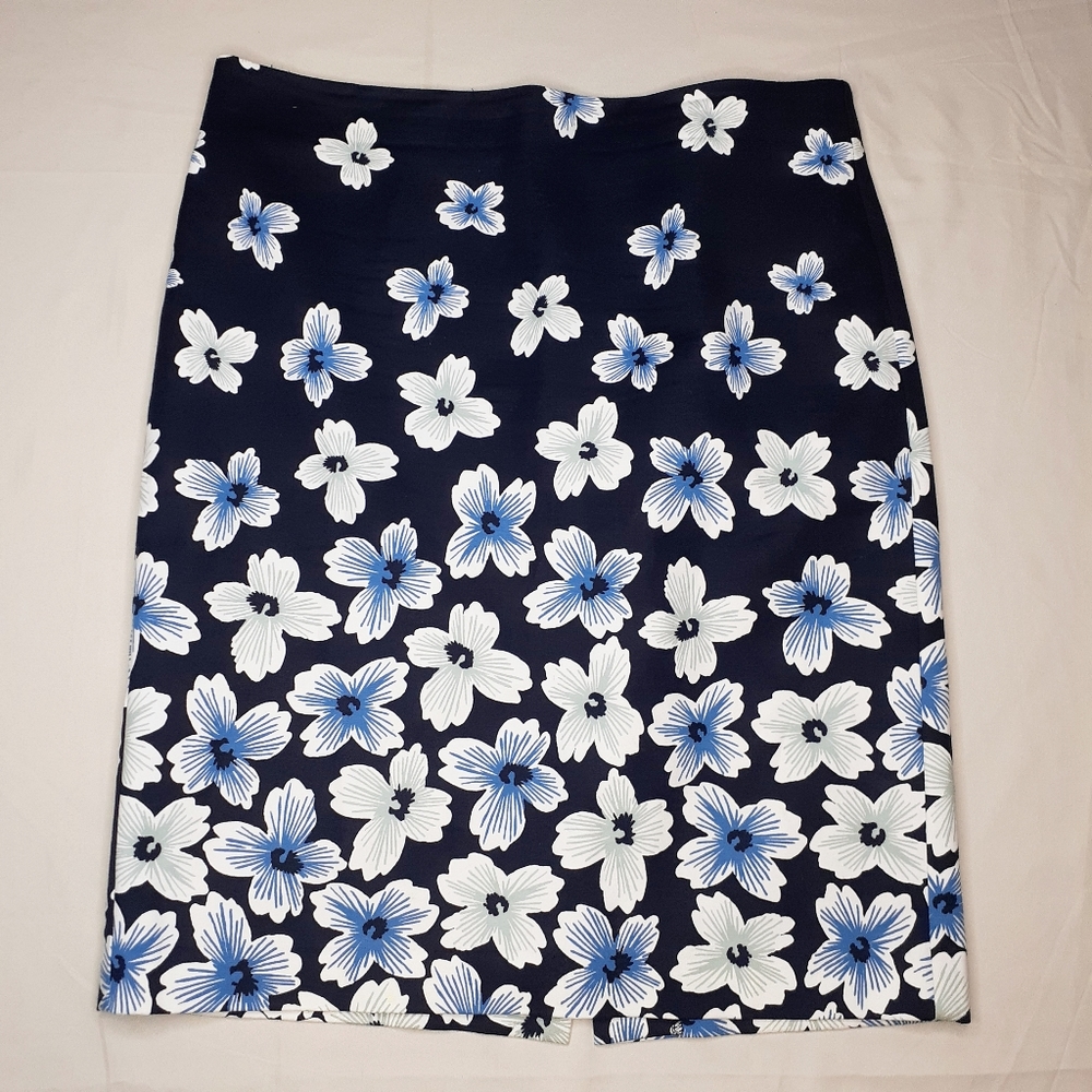 Ann Taylor Floral Blue Skirt Size 4